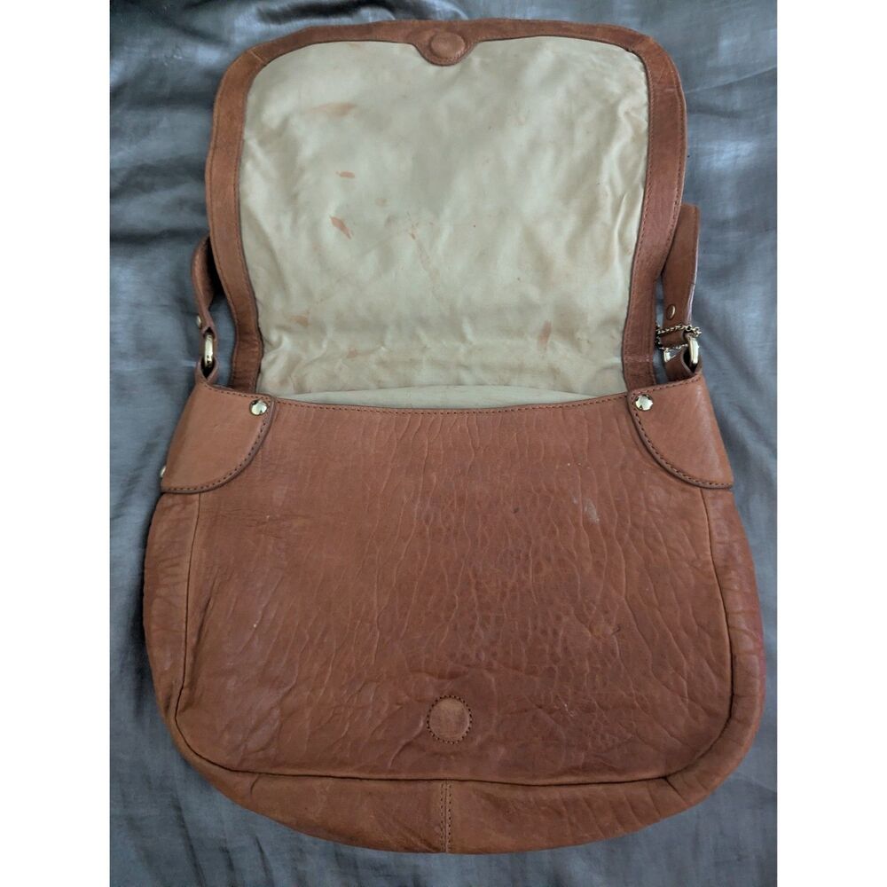 Cole Haan Leather Crossbody Bag Cognac Tan - Adjustable Strap - Picture 3 of 8